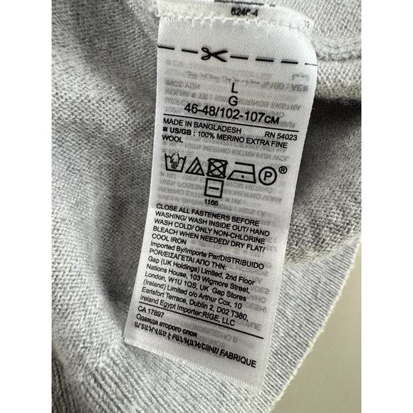 Banana Republic Men’s Merino Wool Half Zip Sweater L Heather Gray Luxury Preppy - Picture 5 of 10